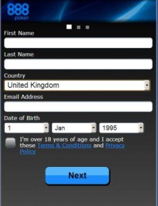 888 android Registration Form
